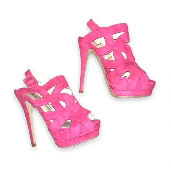 Just FAB Kena Hot Pink Polyurethane Stiletto Platform High Heels US 7.5 EU 38 - Picture 9 of 16